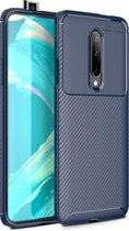 OnePlus 7 Hoesje - Mobigear - Racing Serie - TPU Backcover - Blauw - Hoesje Geschikt Voor OnePlus 7