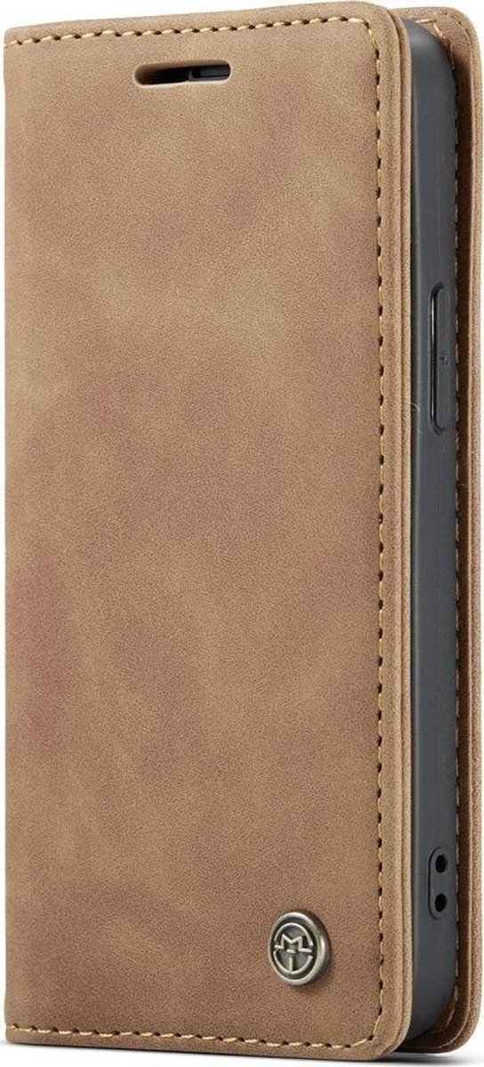 Caseme Telefoonhoesje geschikt voor Apple iPhone 12 Mini Hoesje | Caseme 013 Bookcase Portemonnee | Pasjeshouder voor 2 Pasjes | Telefoonhoesje voor Pinpas / OV Kaart / Rijbewijs - Bruin