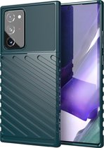 Samsung Galaxy Note 20 Ultra Hoesje - Mobigear - Groove Serie - TPU Backcover - Groen - Hoesje Geschikt Voor Samsung Galaxy Note 20 Ultra