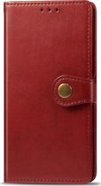 OnePlus 8 Pro Hoesje - Mobigear - Snap Button Serie - Kunstlederen Bookcase - Rood - Hoesje Geschikt Voor OnePlus 8 Pro