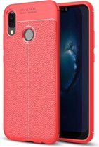 Huawei P20 Lite (2018) Hoesje - Mobigear - Luxury Serie - TPU Backcover - Rood - Hoesje Geschikt Voor Huawei P20 Lite (2018)