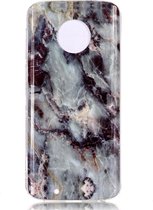 Motorola Moto G6 Plus Hoesje - Mobigear - Marble Serie - TPU Backcover - Grijs - Hoesje Geschikt Voor Motorola Moto G6 Plus