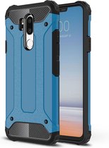 LG G7 ThinQ Hoesje - Mobigear - Outdoor Serie - Hard Kunststof Backcover - Blauw - Hoesje Geschikt Voor LG G7 ThinQ