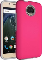 Motorola Moto G6 Plus Hoesje - Mobigear - Anti-Slip Serie - Hard Kunststof Backcover - Magenta - Hoesje Geschikt Voor Motorola Moto G6 Plus