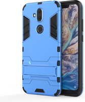 Mobigear Kickstand Hardcase Hoesje - Geschikt voor Nokia 8.1 - Blauw