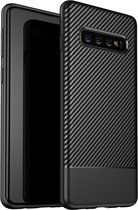 Mobigear Racing TPU Backcover voor de Samsung Galaxy S10 - Zwart