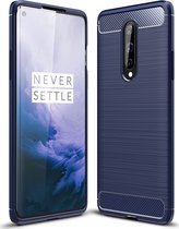 OnePlus 8 Hoesje - Mobigear - Brushed Slim Serie - TPU Backcover - Blauw - Hoesje Geschikt Voor OnePlus 8