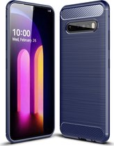 LG V60 ThinQ Hoesje - Mobigear - Brushed Slim Serie - TPU Backcover - Blauw - Hoesje Geschikt Voor LG V60 ThinQ