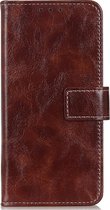 Xiaomi Redmi Note 8T Hoesje - Mobigear - Basic Serie - Kunstlederen Bookcase - Bruin - Hoesje Geschikt Voor Xiaomi Redmi Note 8T