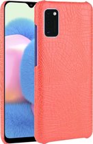 Samsung Galaxy A41 Hoesje - Mobigear - Croco Serie - Hard Kunststof Backcover - Rood - Hoesje Geschikt Voor Samsung Galaxy A41