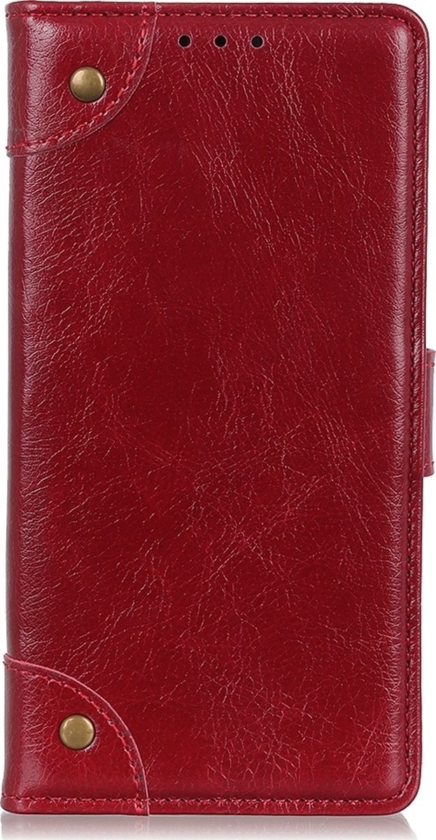 Mobigear Telefoonhoesje geschikt voor OPPO A31 Hoesje | Mobigear Ranch Bookcase Portemonnee | Pasjeshouder voor 3 Pasjes | Telefoonhoesje voor Pinpas / OV Kaart / Rijbewijs - Bordeaux Rood