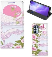 Book Style Case OPPO Find X3 Lite Smartphone Hoesje Bird Standing