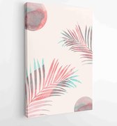 Summer tropical wall arts vector. Palm leaves, monstera leaf 2 - Moderne schilderijen – Vertical – 1903764610 - 40-30 Vertical