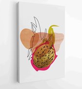 Hand drawn tropical fruit with golden and watercolor texture 3 - Moderne schilderijen – Vertical – 1912867006 - 50*40 Vertical