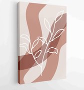 Botanical wall art vector set. Foliage line art drawing with abstract shape. 4 - Moderne schilderijen – Vertical – 1861710931 - 115*75 Vertical