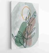 Botanical and gold abstract wall arts vector collection. 2 - Moderne schilderijen – Vertical – 1880831227 - 80*60 Vertical
