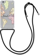 kwmobile telefoonhoesje voor Apple iPhone 6 / 6S - Hoesje met koord in zwart / meerkleurig / transparant - Back cover voor smartphone