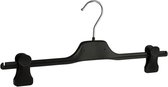 De Kledinghanger Gigant - 5 x Rok / broekhanger kunststof zwart met anti-slip knijpers, 40 cm