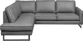 Hoekbank / Loungebank Stuart - Links - Lederlook Missouri antraciet 09 - 1,97 x 2,48 mtr