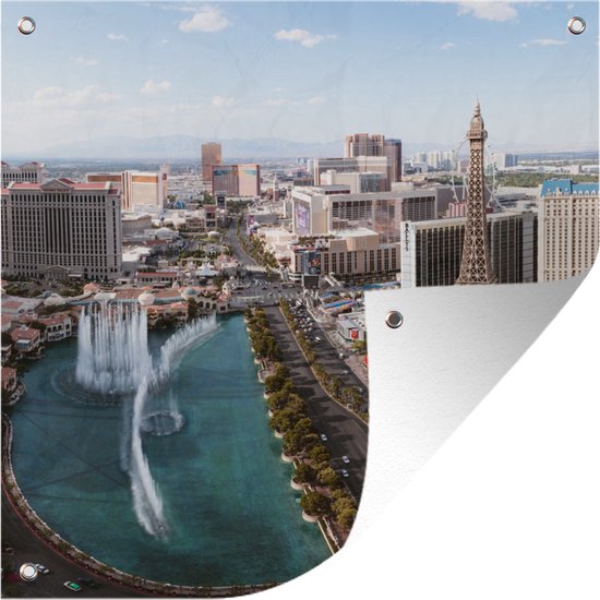 Tuinposters Bellagio fontein Las Vegas - Verenigde staten - 50x50 cm - Tuindoek - Buitenposter