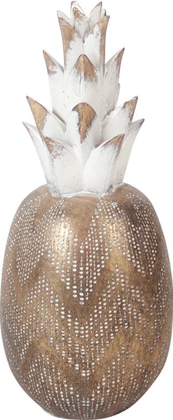 Gouden Ananas 27cm hoog - Beeld - Woondecoratie - Pineapple - 11x11x27cm