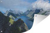 Tuinposters buiten Uitzicht over fjorden in Noorwegen - 90x60 cm - Tuindoek - Buitenposter