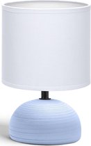 LED Tafellamp - Tafelverlichting - Igan Conton 2 - E14 Fitting - Rond - Mat Blauw - Keramiek