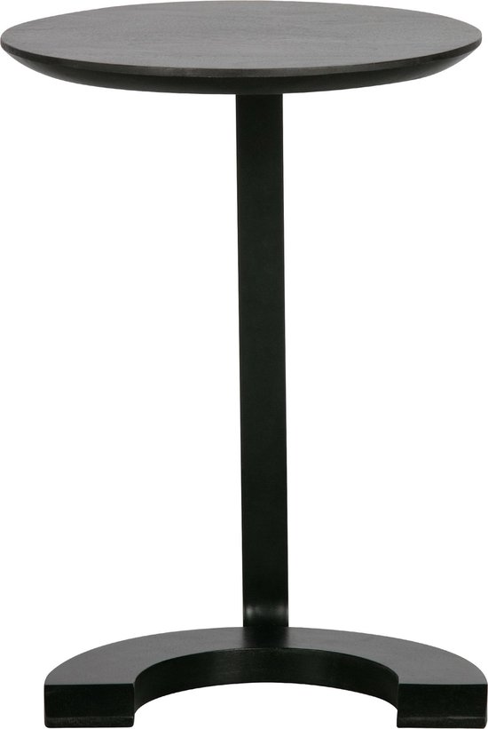 WOOOD Floor Bijzettafel - Hout/Metaal - Zwart - 57x39x39