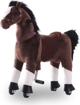 Rijdend speelgoed paard - chocoladebruin - groot - 66 cm hoog - tot 40 kG