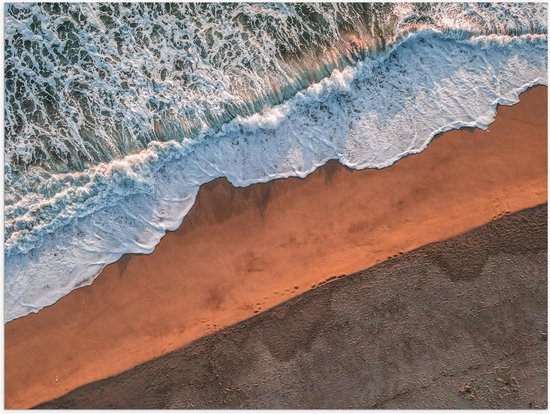 Poster – Zee met Golven en Zand - 40x30cm Foto op Posterpapier