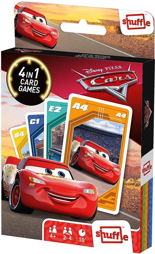 Disney.Pixar Cars - 4in1 - Speelkaarten (Kwartet, Memo, Snap, Actie spel)