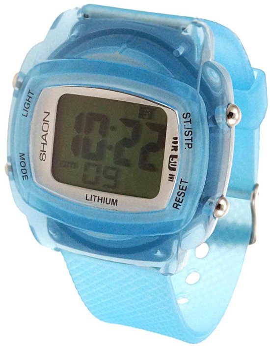 Shaon 39-6067-99 Horloge - Kunststof - Blauw - Ø 41 mm