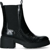 Sacha - Dames - Zwarte chelsea boots met crocoprint - Maat 40