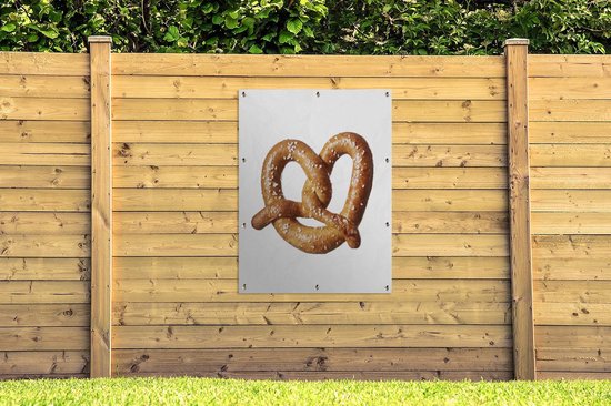 Affiche de jardin - Bretzel sur fond blanc - 90x120 cm