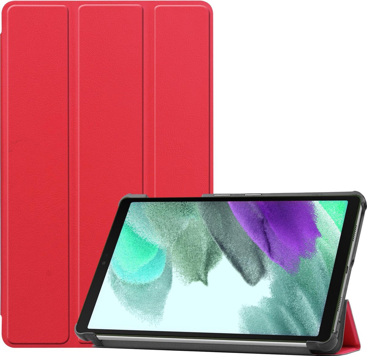 Hoesje Geschikt voor Samsung Galaxy Tab A7 Lite - Dun & Stevig - Trifold Bookcase - Hard Cover - Hardcover Book Case - Tablet Hoes - Rood
