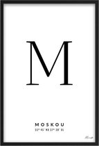 Poster Letter M Moskou A4 - 21 x 30 cm (Exclusief Lijst)