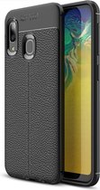 Samsung Galaxy A20e Hoesje - Mobigear - Luxury Serie - TPU Backcover - Zwart - Hoesje Geschikt Voor Samsung Galaxy A20e