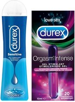 Durex - 100ml Glijmiddel  - Play Sensitive - 10ml Stimulerende Gel - Intense Orgasm