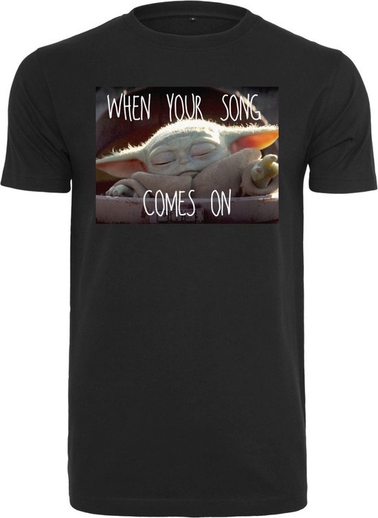 Urban Classics Star Wars Heren Tshirt Baby Yoda Song Zwart