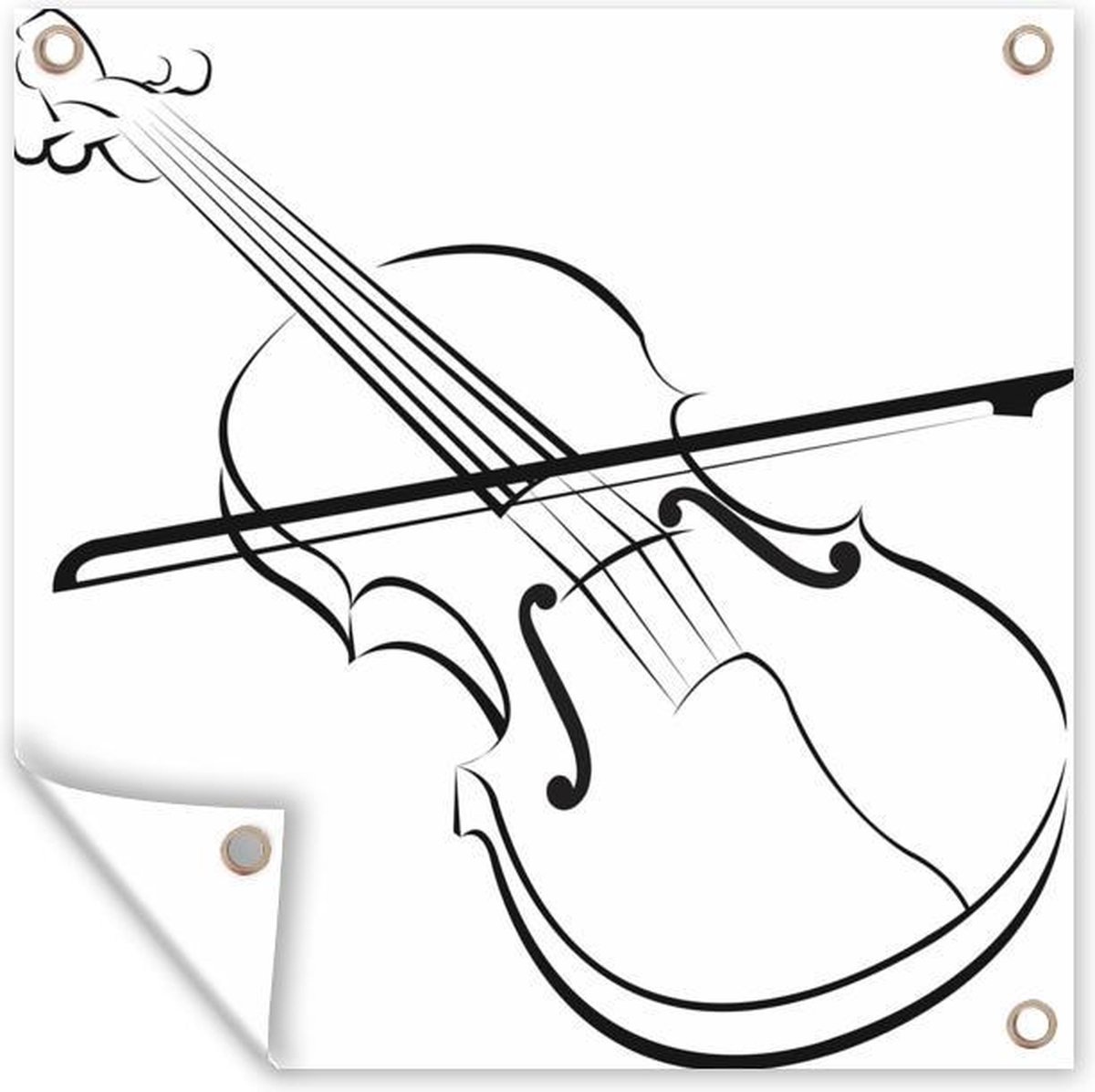 Un violon avec un archet sur feuille de musique Toile 80x60 cm