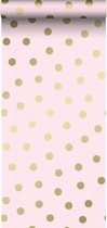 Origin behang kleine stippen roze en goud - 347677 - 0.53 x 10.05 m