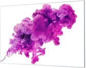Wandpaneel Paarse inkt in water  | 150 x 100  CM | Zwart frame | Wand-beugels (27 mm)