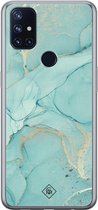 OnePlus Nord N10 5G hoesje siliconen - Marmer mint groen | OnePlus Nord N10 5G case | mint | TPU backcover transparant