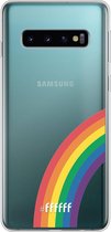 6F hoesje - geschikt voor Samsung Galaxy S10 -  Transparant TPU Case - #LGBT - Rainbow #ffffff