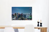 Osaka Skyline au crépuscule au Japon toile 90x60 cm - impression photo sur toile peinture Décoration murale salon / chambre à coucher)