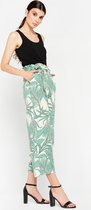 LOLALIZA Broek met tropische print - Licht Groen - Maat 36