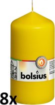 8 stuks Bolsius geel stompkaarsen 130/70 (43 uur)