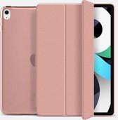 Mobiq Hard Case Folio Hoesje iPad Air 2020 - iPad Air 10.9 inch hoes - Smart Cover - Hard Back - Multi Stand - Vouwbaar roze - Zwart | Roze