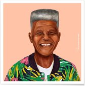 JUNIQE - Poster Mandela -50x50 /Kleurrijk