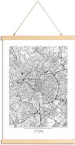 JUNIQE - Posterhanger Lyon - minimalistische stadskaart -20x30 /Wit &